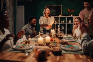 holiday gathering with friends and family